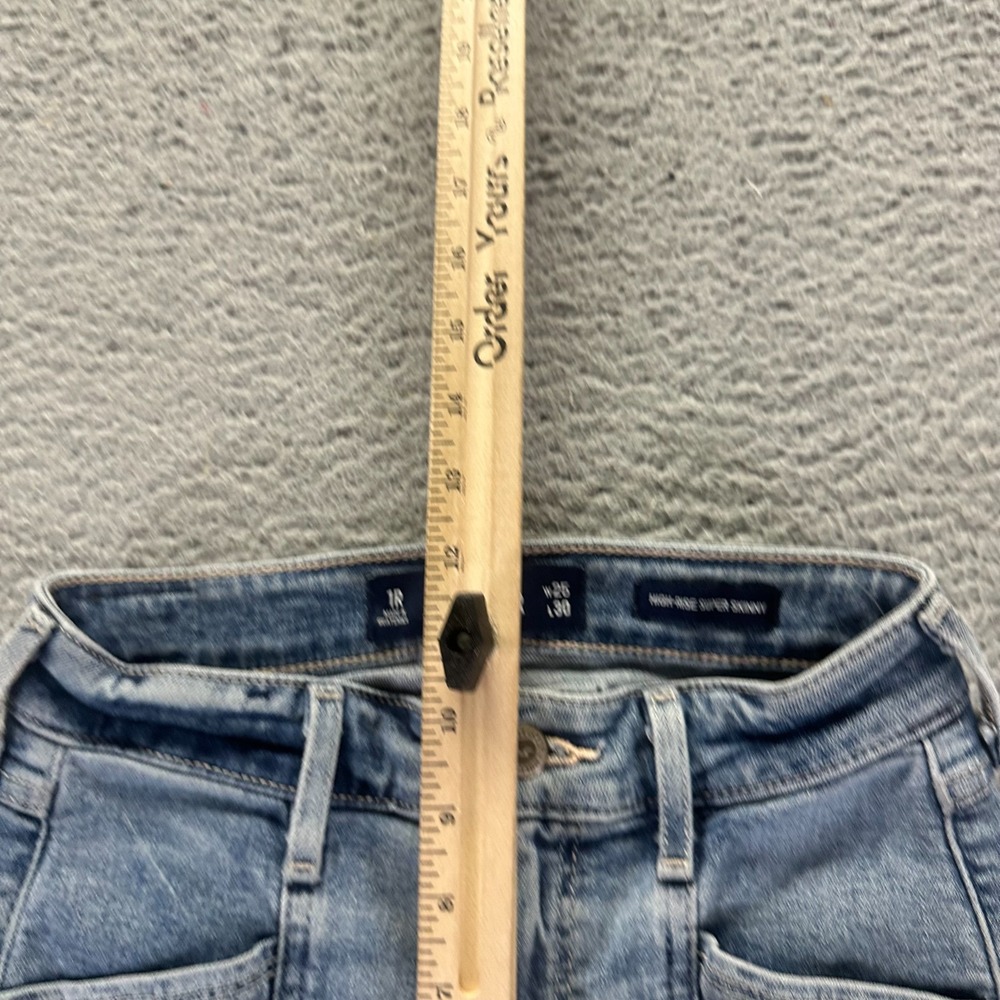 Hollister Jeans Women's 1 Blue Cotton Denim Skinny Leg Frayed Hem Travel Stretch - Picture 4 of 10